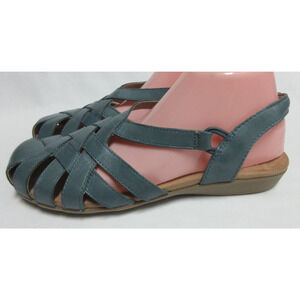 Earth Origins Womens 9.0 W Leather Fisherman Sandals Belder Berri Moroccan Blue